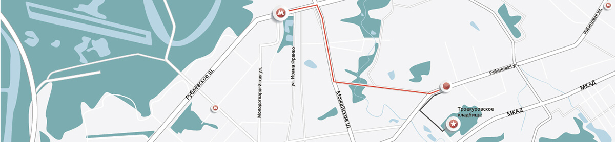 Схема проезда к Троекуровскому кладбищу