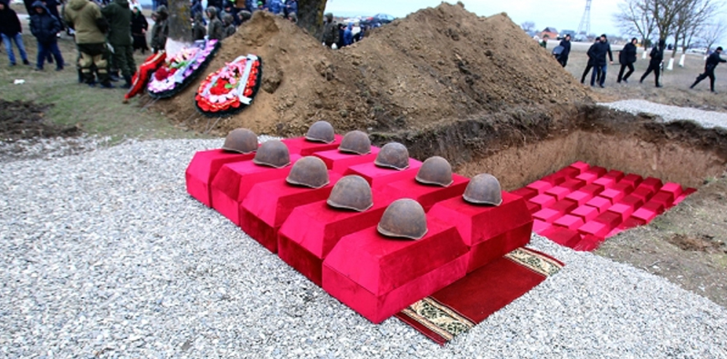 В Чечне похоронили двадцать двух безымянных солдат, погибших в Великую Отечественную войну